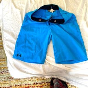 Blue button shorts